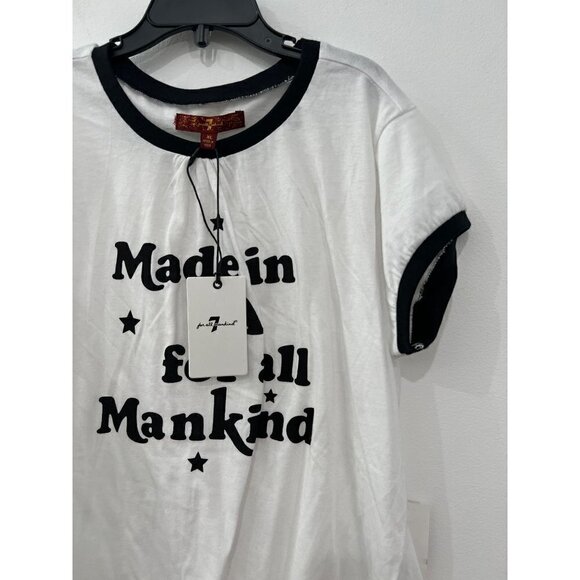 NWT 7 For All Mankind Girl’s Size XL Side Tie Ringer T-Shirt - Picture 7 of 12